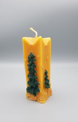 Bild von Kerze mit Christbaum aus Bienenwachs 229g