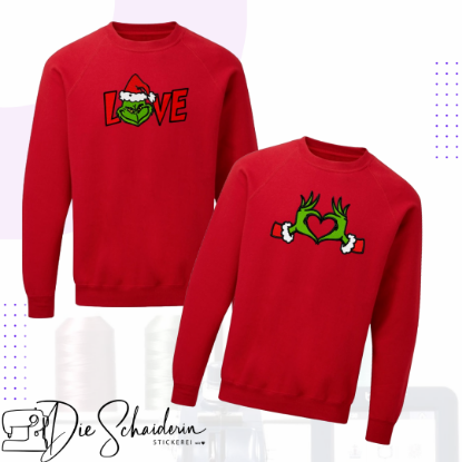 Zeige Details für Grinch Weihnachtssweatter ROT Bild von Grinch Weihnachtssweatter ROT