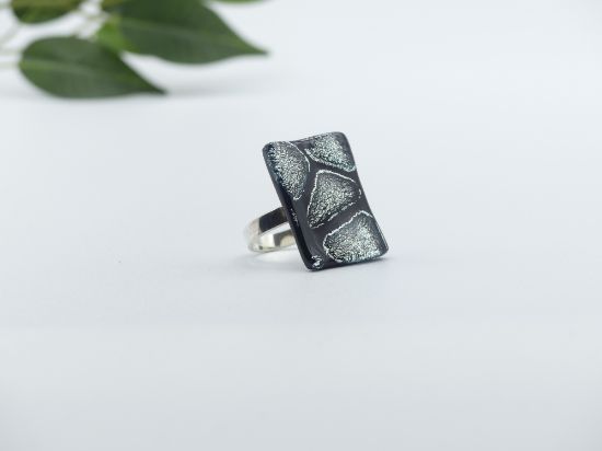 Bild von Ring - Kollektion "Mosaik" - schwarz/silber