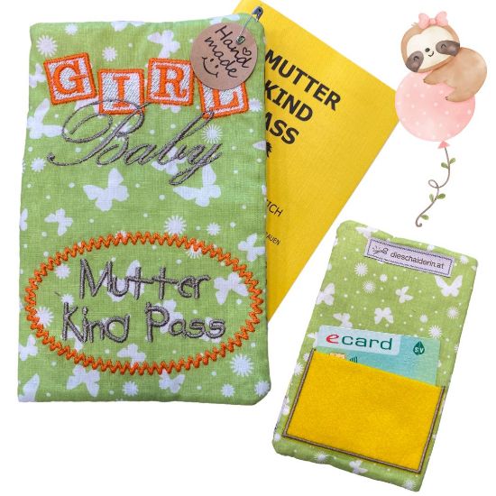 Picture of Mutter-Kind-Pass Hülle „Girl Baby“ – handgemacht & einzigartig